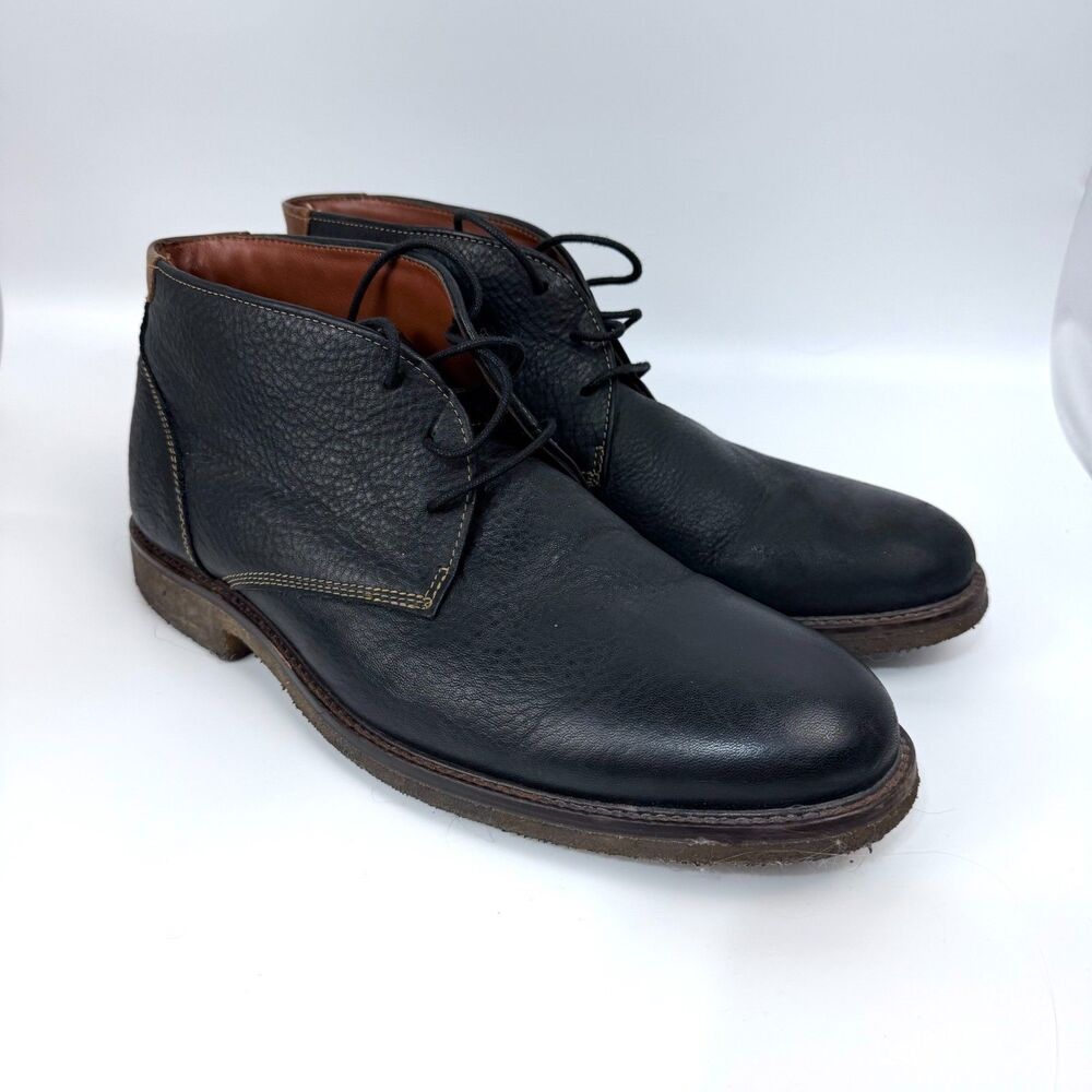 Johnston & Murphy Copeland Men's Chukka Boots Sheepskin, Black, Size 11 1/2